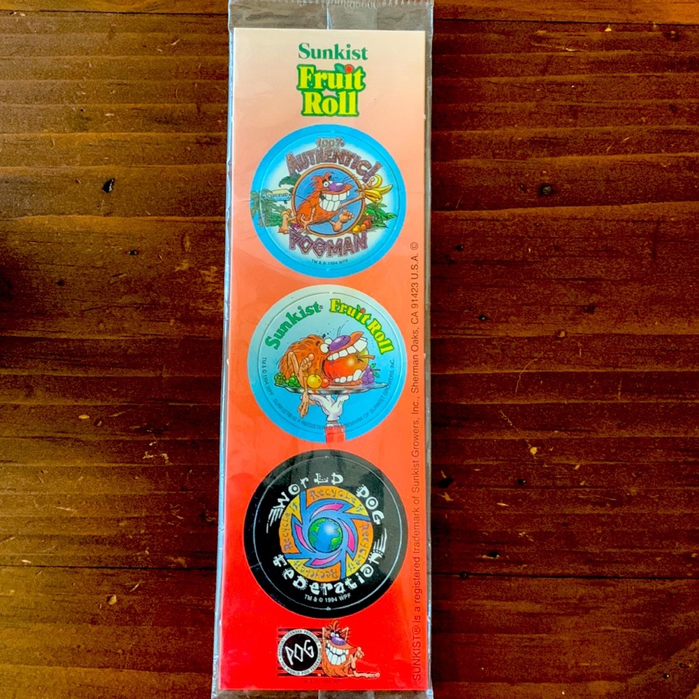 Vintage 1994 Pogman POG Sunkist Fruit Roll
